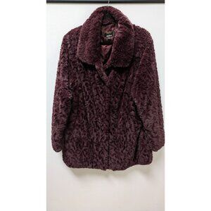 dennis by dennis basso Dark Purple Faux-Fur Coat